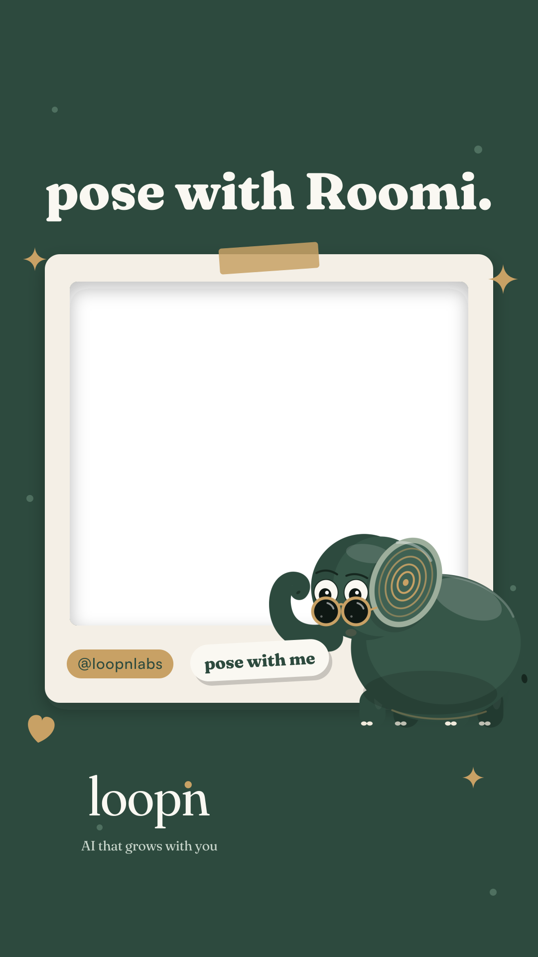 Pose with Roomi, forest frame
