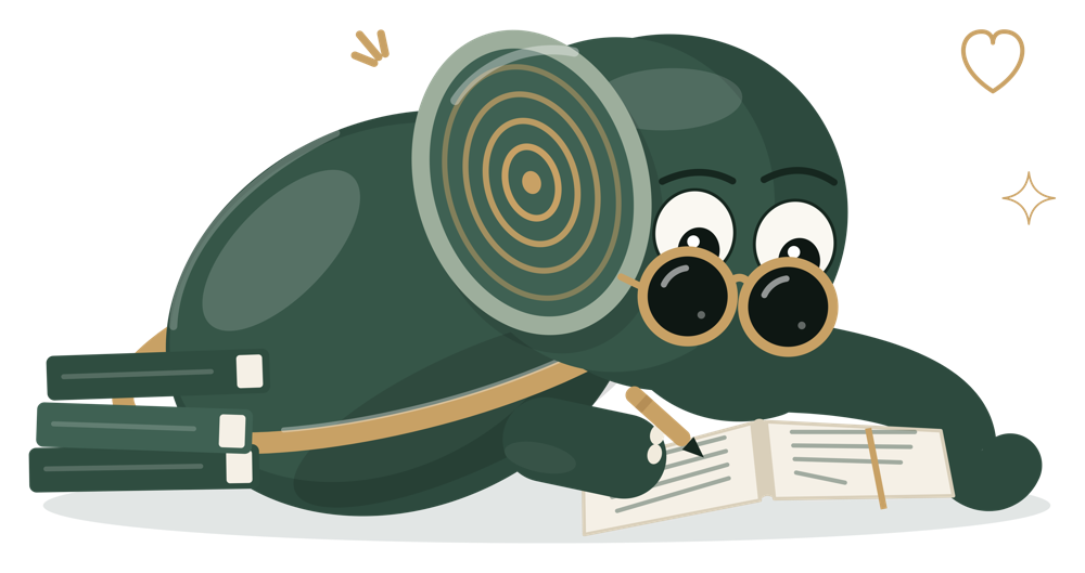 Roomi writing in a journal